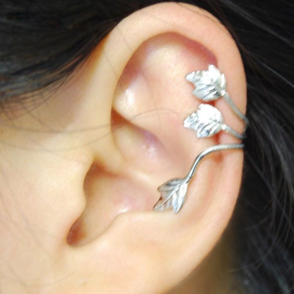 Plated Leaf Clip On Ear Cuff
