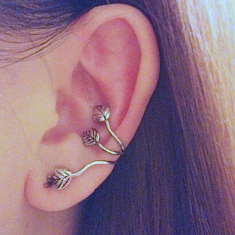 Plated Leaf Clip On Ear Cuff