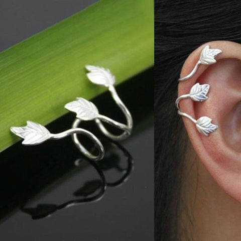 Plated Leaf Clip On Ear Cuff