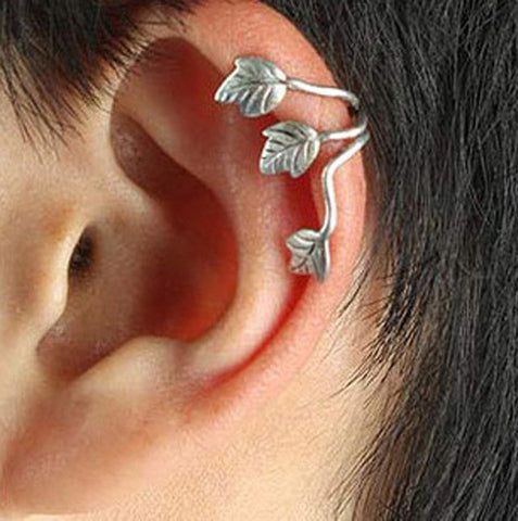Plated Leaf Clip On Ear Cuff