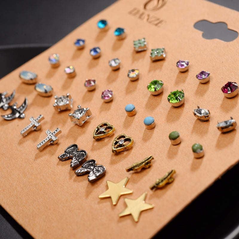 Brincos Mixed Stud Earrings