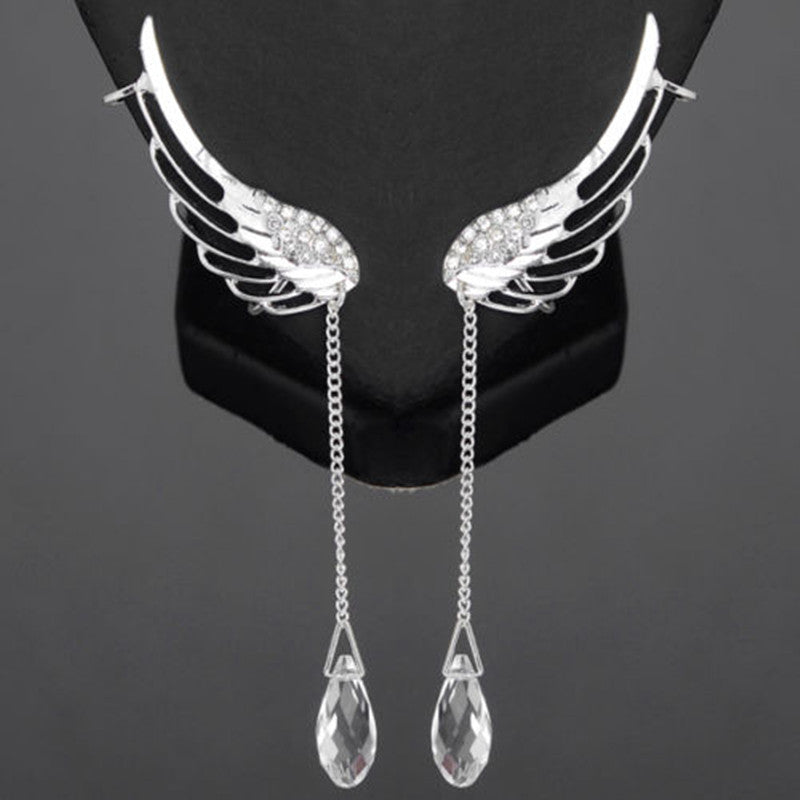Fashion Crystal Angel Wings Ear Cuff