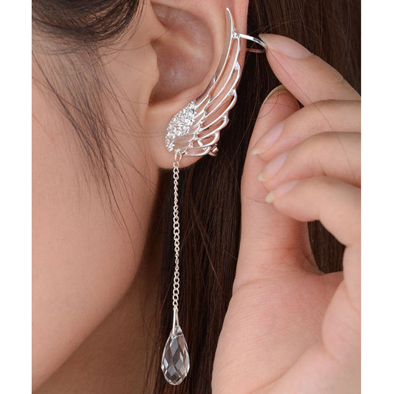 Fashion Crystal Angel Wings Ear Cuff