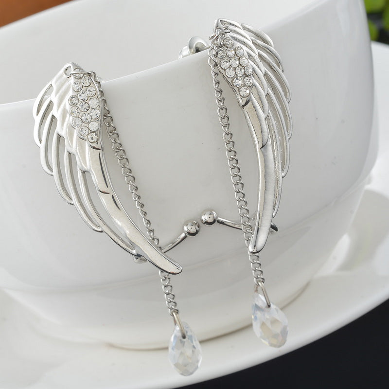 Fashion Crystal Angel Wings Ear Cuff
