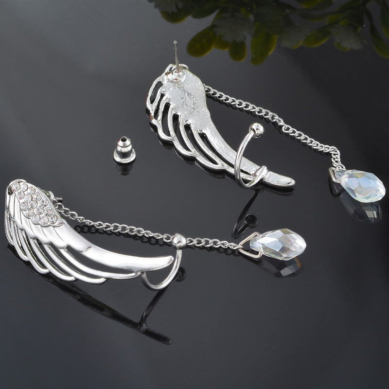 Fashion Crystal Angel Wings Ear Cuff
