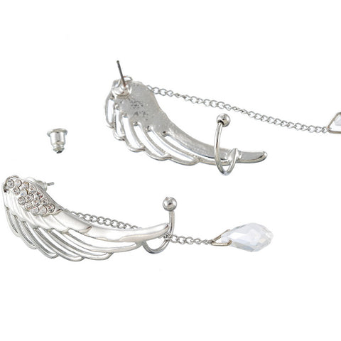 Fashion Crystal Angel Wings Ear Cuff