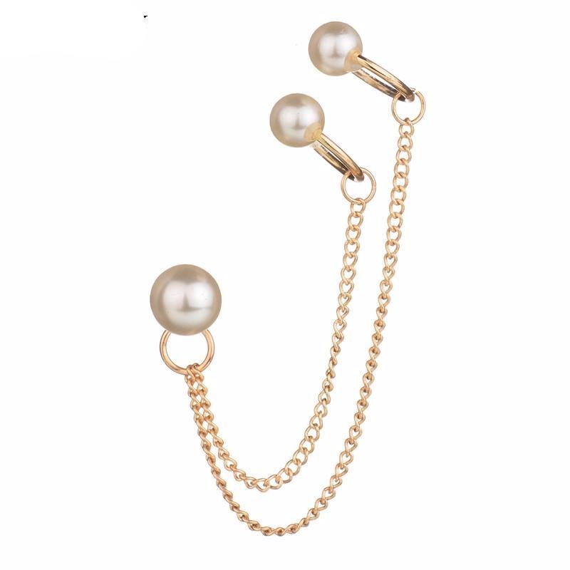 Tassel Chain Pearl Ear Cuff