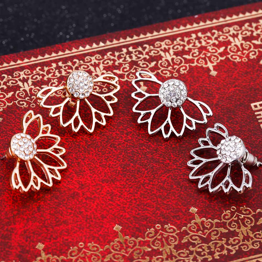 Lotus Crystal Flower Earrings