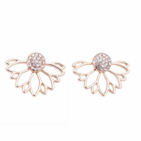 Lotus Crystal Flower Earrings