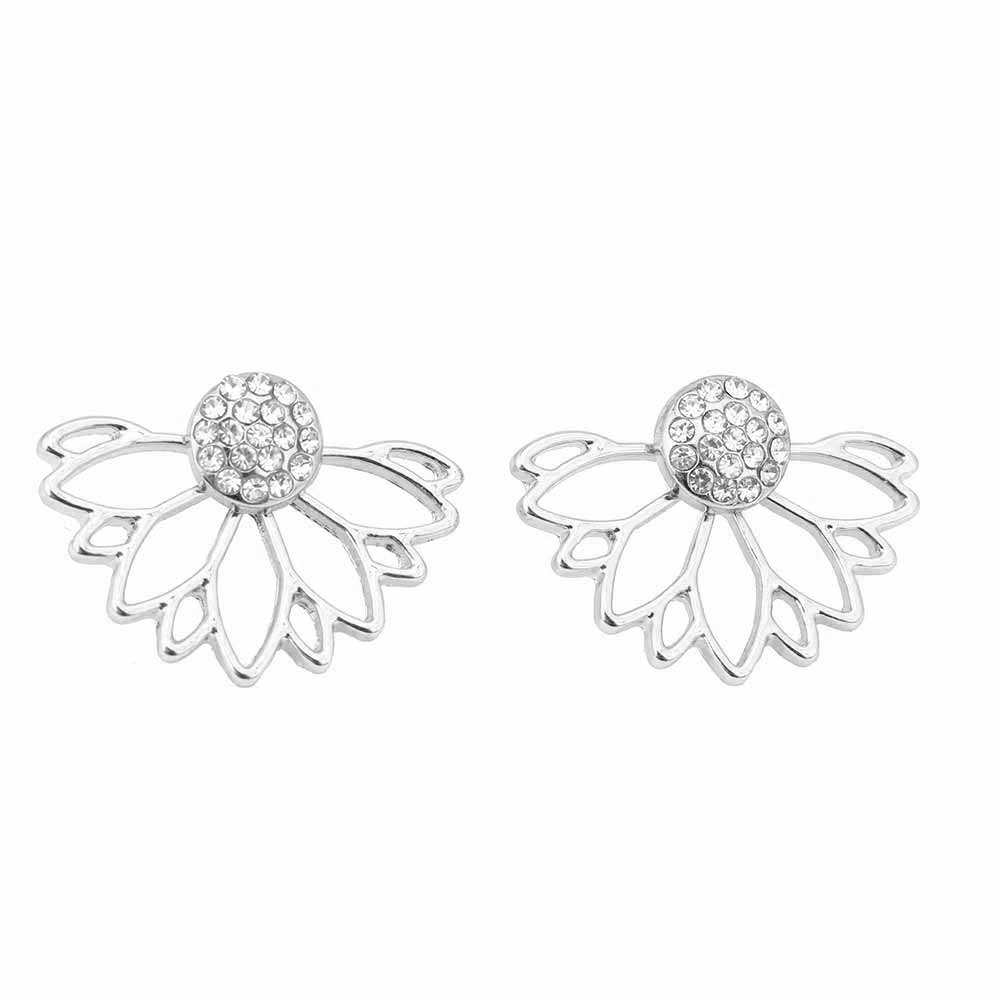 Lotus Crystal Flower Earrings