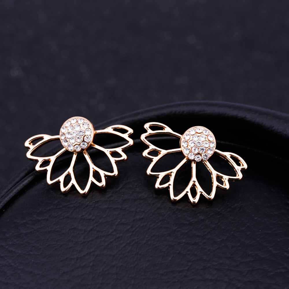 Lotus Crystal Flower Earrings