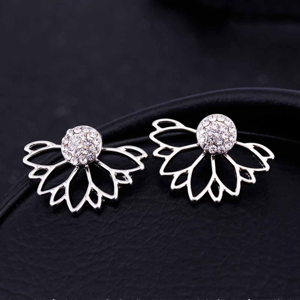 Lotus Crystal Flower Earrings