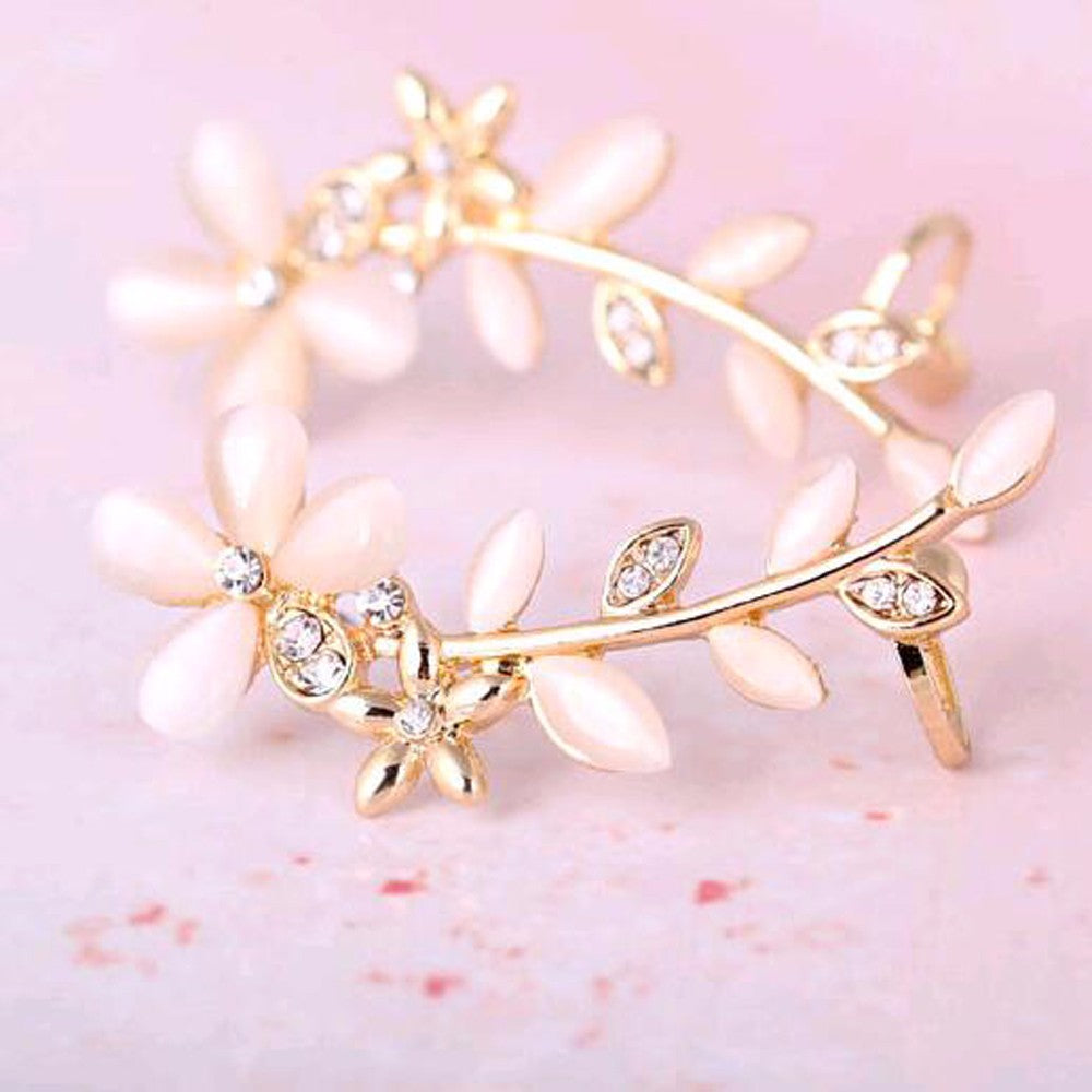 Flower Shape Rhinestone Ear Cuff