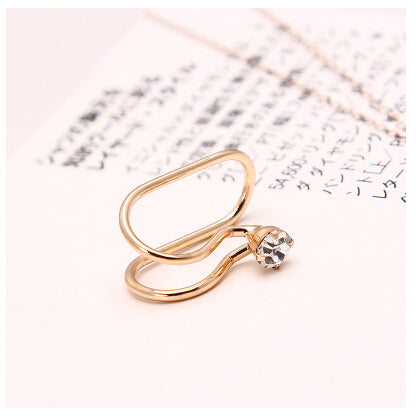 Heart Crystal Flower Ear Cuff