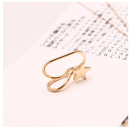Heart Crystal Flower Ear Cuff