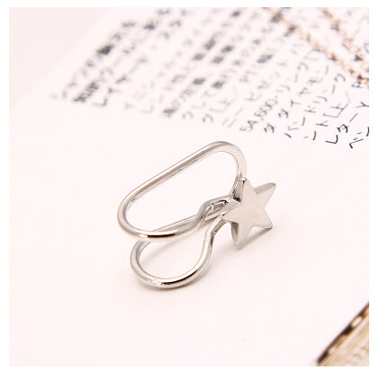Heart Crystal Flower Ear Cuff