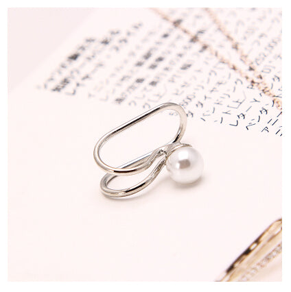 Heart Crystal Flower Ear Cuff
