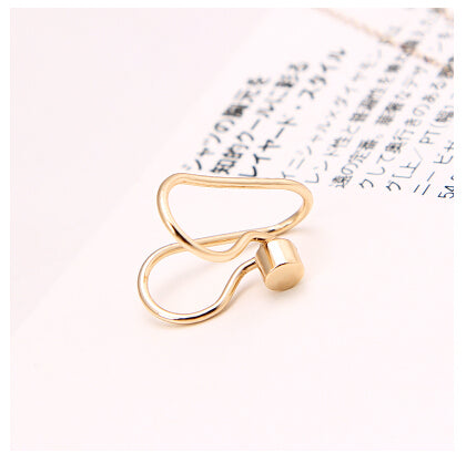 Heart Crystal Flower Ear Cuff