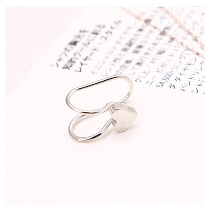 Heart Crystal Flower Ear Cuff
