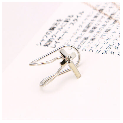 Heart Crystal Flower Ear Cuff