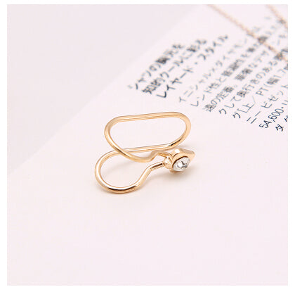 Heart Crystal Flower Ear Cuff