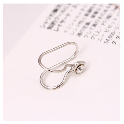 Heart Crystal Flower Ear Cuff