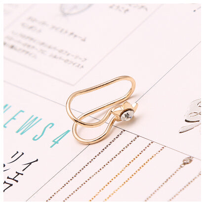 Heart Crystal Flower Ear Cuff