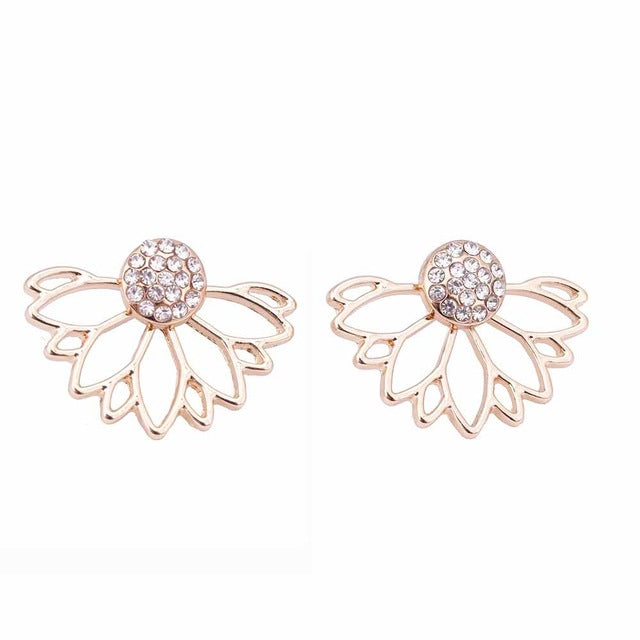 Lotus Crystal Flower Earrings