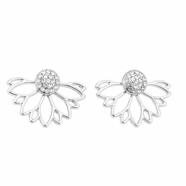 Lotus Crystal Flower Earrings
