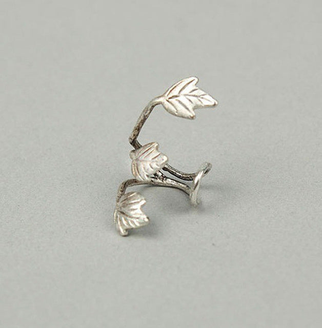 Plated Leaf Clip On Ear Cuff